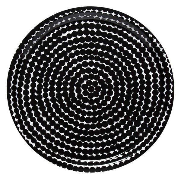 Marimekko Räsymatto tray Ø31 cm Black-white