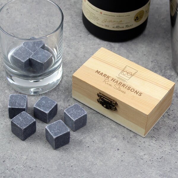 Personalised On The Rocks Cooling Stones Grey