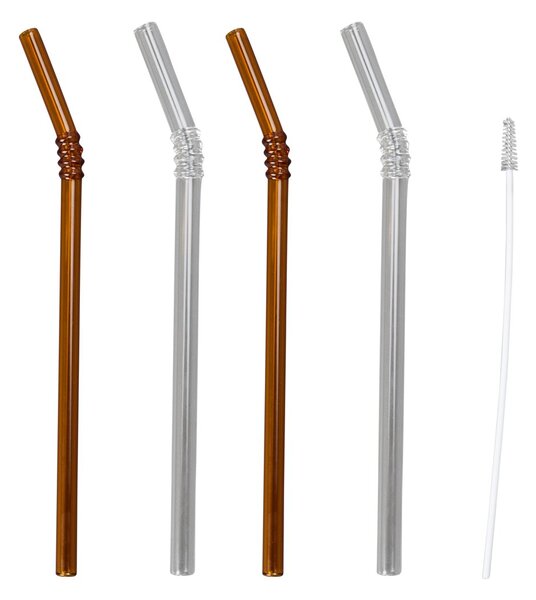 Byon Smile straws 4-pack Clear-brown