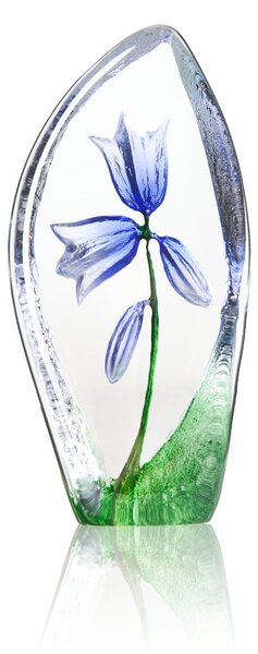 Målerås Glasbruk Bluebell glass sculpture Blue