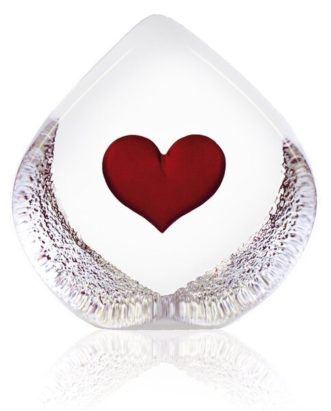 Målerås Glasbruk Global Icons heart glass sculpture Large