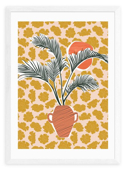 Potted Palm Tree Print by Sundry Society Yellow