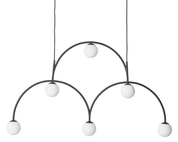 Pholc Bounce 116 ceiling lamp Black-opal glass