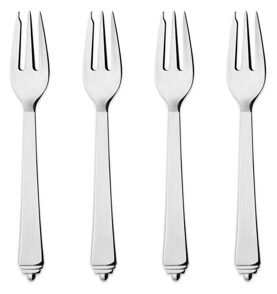 Georg Jensen Pyramid cake fork 4-pack