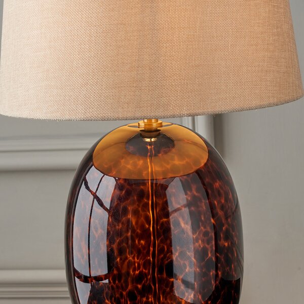 Lucien Tortoiseshell Glass Tall Table Lamp