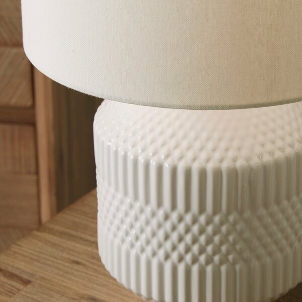 Meribel Geo Textured Ceramic Table Lamp