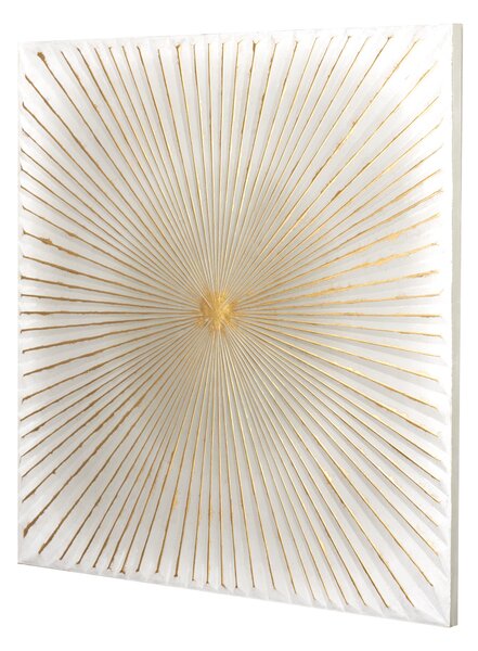 White and Gold Metal Sunburst Wall Art