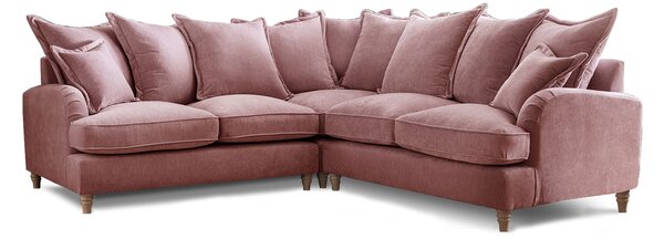 Rupert Pillow Back Chenille 5 Seater Large Corner Sofas | Modern Grey Green Gold Blue Living Room Settee Upholstered Large Lounge Couch Roseland UK
