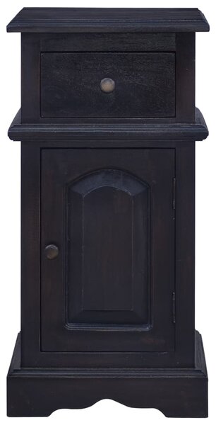 Bedside Cabinet Light Black Coffee Solid Mahogany Wood