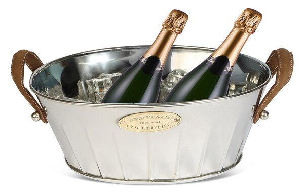 Culinary Concepts Heritage champagne cooler with leather handle 30 cm