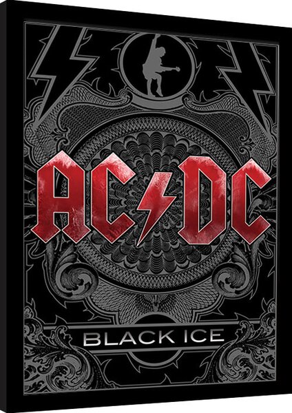 Framed poster AC/DC - Black Ice