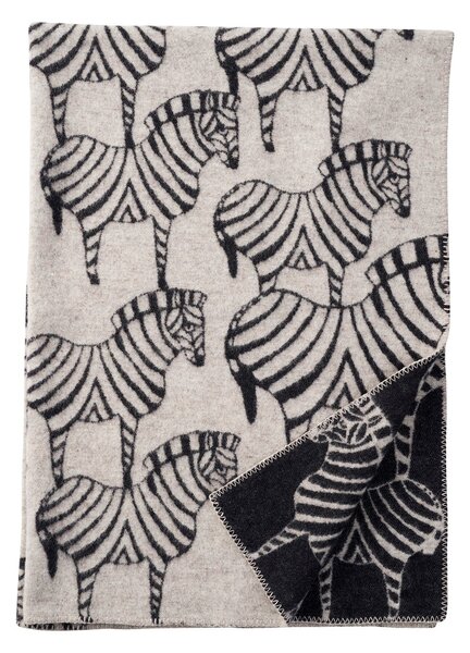 Klippan Yllefabrik Zebra wool throw natural beige