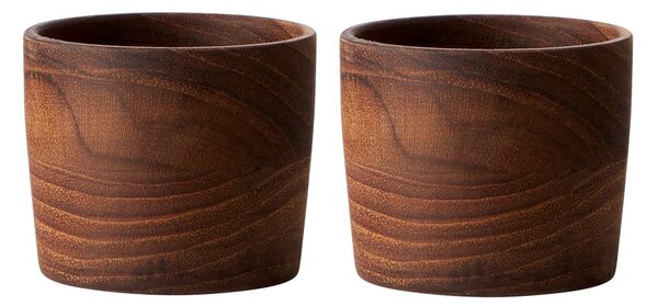 Aida Raw egg cup teak 2-pack brown