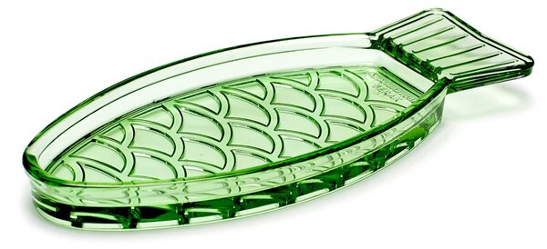 Serax Fish & Fish plate 10x23 cm green