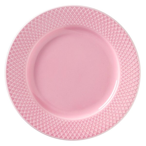 Lyngby Porcelæn Rhombe plate pink 21 cm