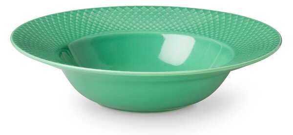 Lyngby Porcelæn Rhombe deep plate green 24.5 cm