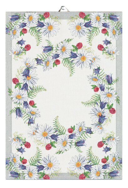 Ekelund Linneväveri Blomkrans kitchen towel 35x50 cm multi