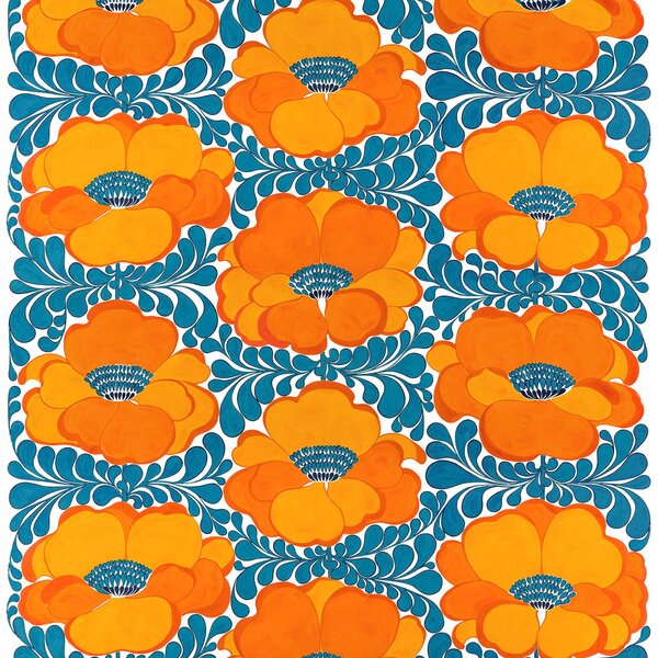 Arvidssons Textil Love fabric blue-orange