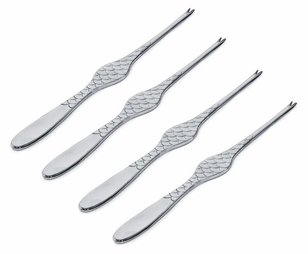 Alessi Colombina Fish seafood fork 4-pack stainless steel