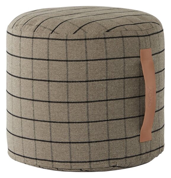 OYOY Grid pouf Ø40 cm clay