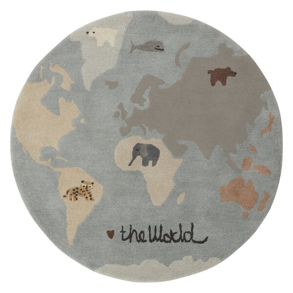 OYOY The World children's rug Ø120 cm multi