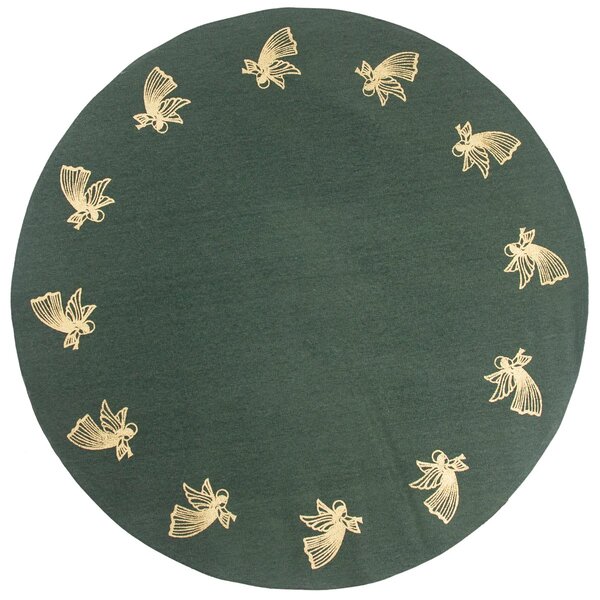 Pluto Design Christmas tree skirt flying angels green