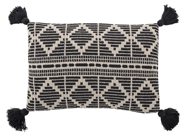 Bloomingville Bloomingville cushion black tassels 40x60 cm black