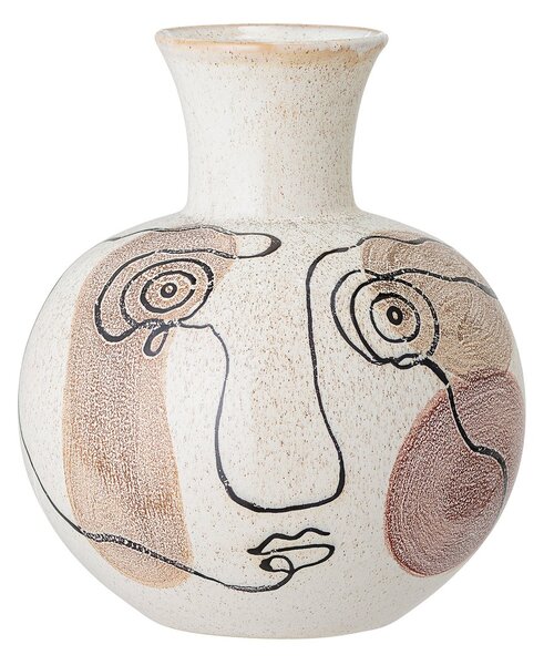 Bloomingville Bloomingville vase handpainted 22.5 cm white