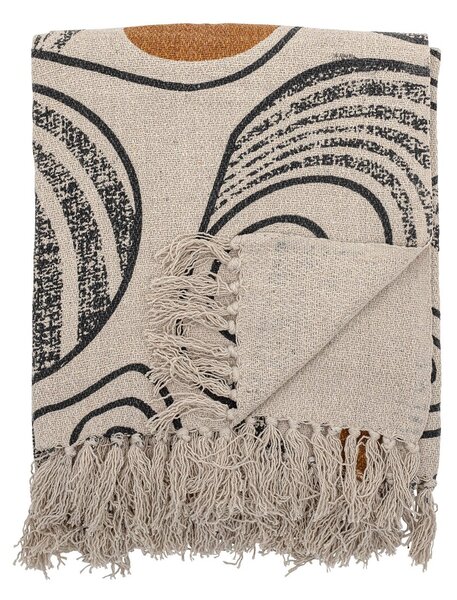 Bloomingville Bloomingville pattern throw 130x160 cm black