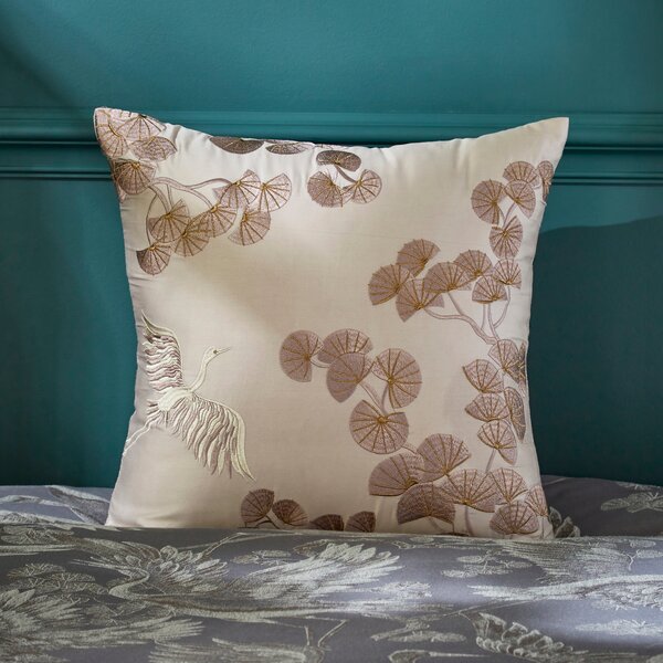 Dorma Gilded Crane Charcoal Cushion Charcoal