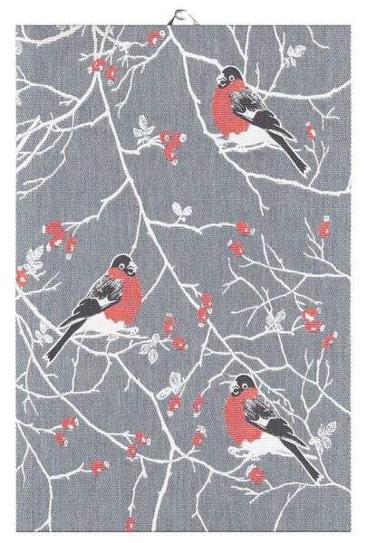 Ekelund Linneväveri Frostkvist kitchen towel 35x50 cm grey