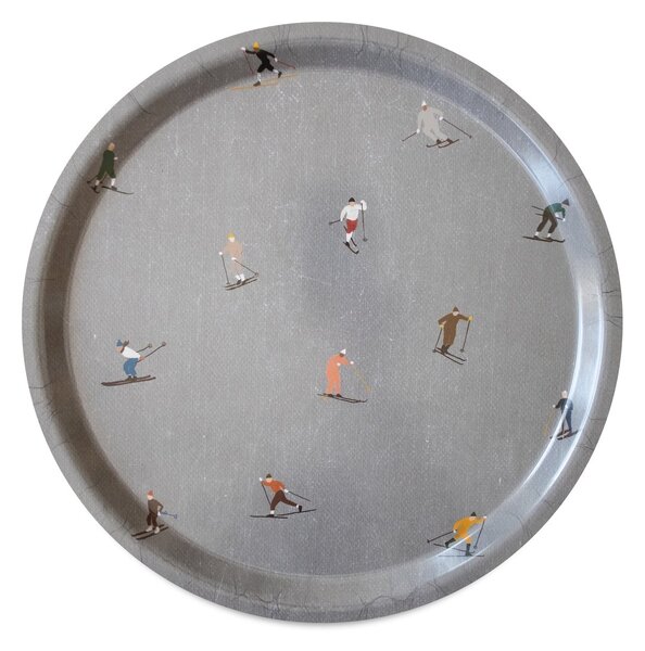 Fine Little Day Skiers tray Ø31 cm grey