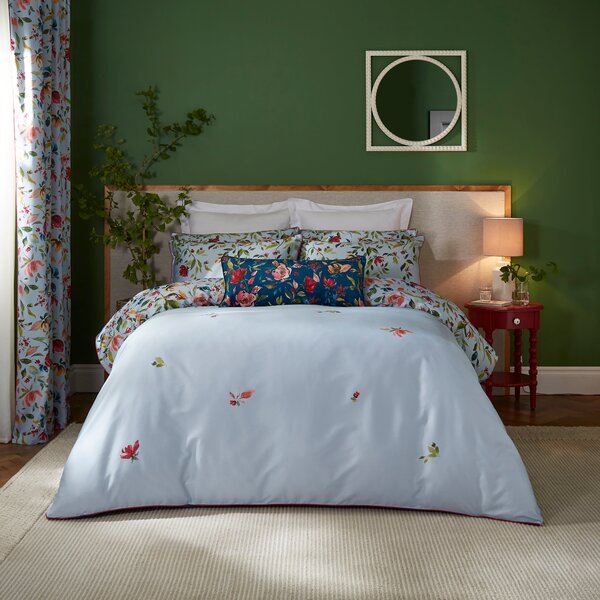 Dorma Modern Romance 100% Cotton Duvet Cover & Pillowcase Set Vintage Blue