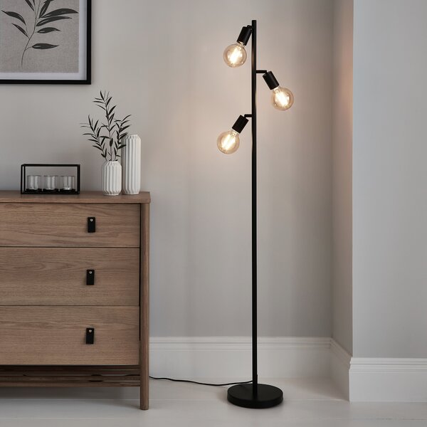 Koppla 3 Light Floor Lamp Black