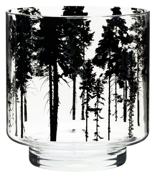 Muurla Nordic The Forest lantern/vase 17 cm clear-black