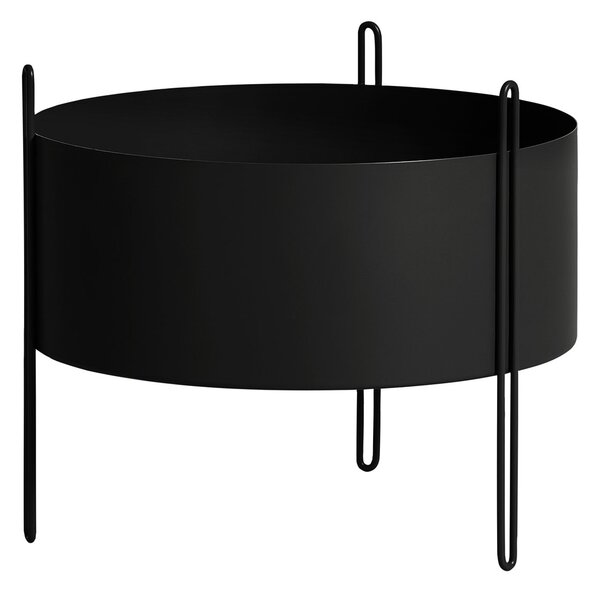 Woud Pidestall flowerpot medium Ø40 cm Black