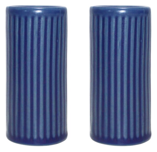 Aida Groovy salt- and pepper cellar Blue stoneware