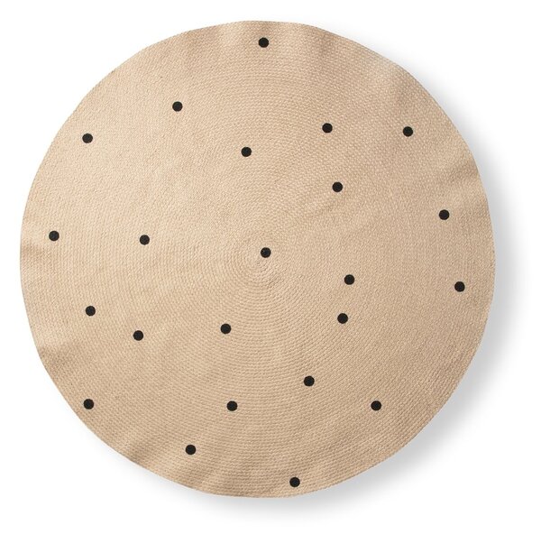 Ferm LIVING ferm LIVING rug round Ø130 cm Black dots