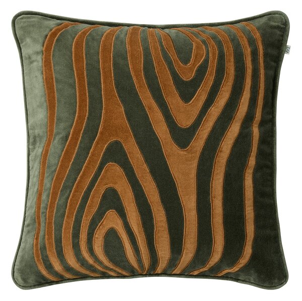 Chhatwal & Jonsson Mita cushion cover 50x50 cm Forest green-cognac