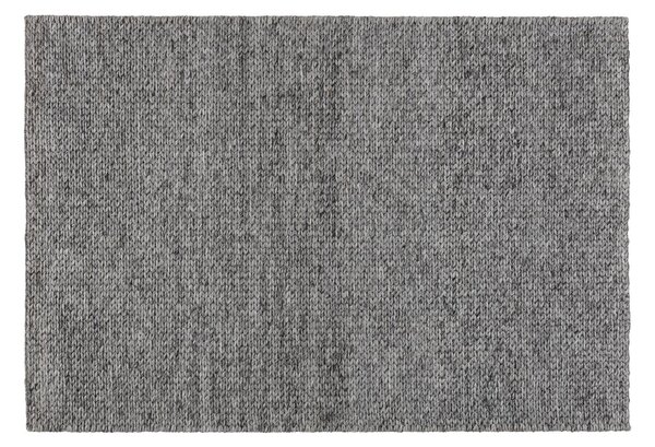 Scandi Living Braided wool carpet dark grey 200x300 cm