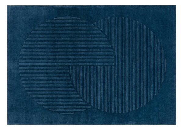 NJRD Levels wool rug circles blue 200x300 cm