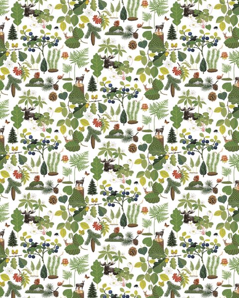 Arvidssons Textil Skogsliv oilcloth Green