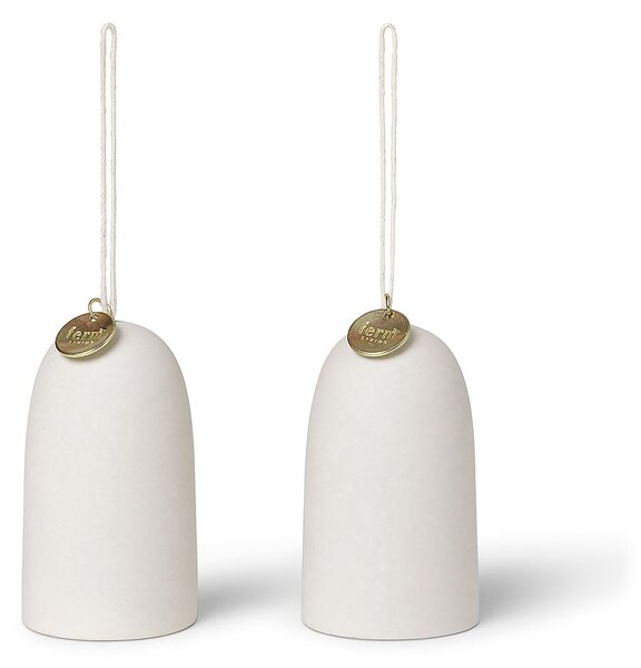 Ferm LIVING Bell clock Christmas decoration Ø4 cm 2-pack Off-white