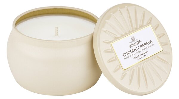 Voluspa Vermeil Mini Tin scented 25 hours Coconut Papaya