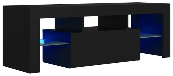 TV Cabinet with LED Lights Black 120x35x40 cm