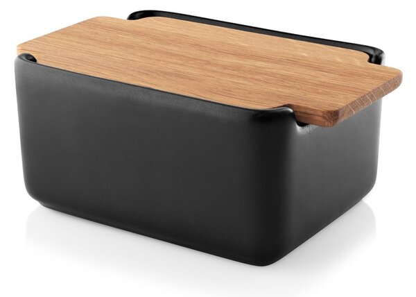 Eva Solo Nordic kitchen butter dish with oak lid 10x15 cm Black