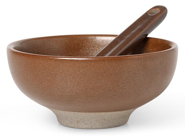 Ferm LIVING Petite salt bowl with spoon 2 pieces Chocolate