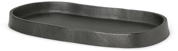 Ferm LIVING Yama tray oval 9.5x19 cm Blackened aluminum