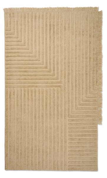 Ferm LIVING Crease wool carpet 160x250 cm Light Sand