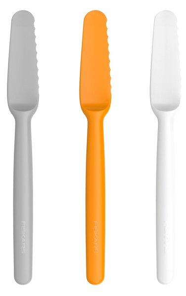 Fiskars Functional Form butter knife 3-pack grey-orange-white